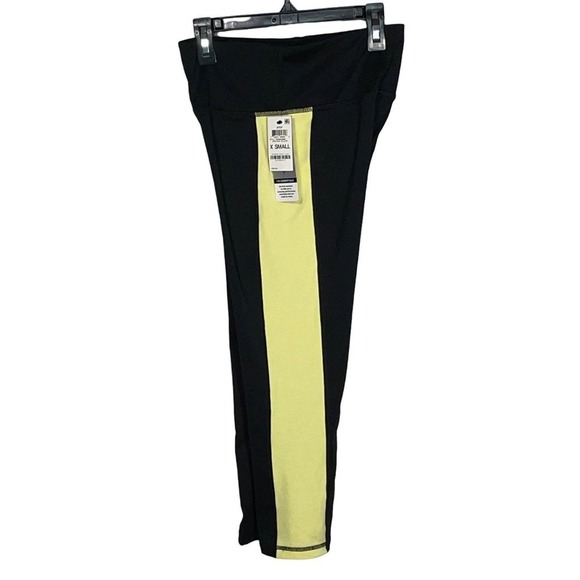 Ideology Women's Essentials Colorblocked Cropped Leggings Yellow, XS - Picture 1 of 7